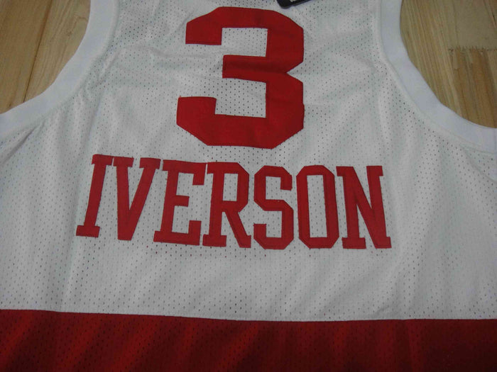 Men 3 Allen Iverson Jersey White&Red Philadelphia 76ers Jersey Swingman