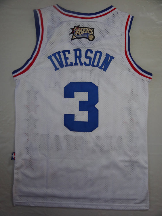 All Star Men 3 Allen Iverson Jersey White Philadelphia 76ers Jersey Fanatics