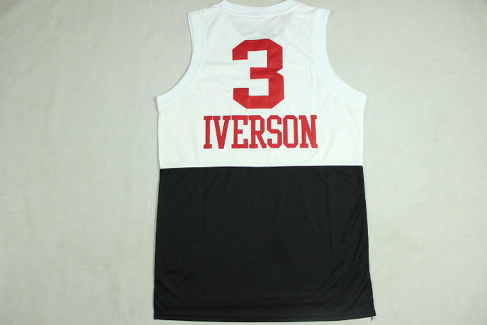 Men 3 Allen Iverson Jersey White&Black Philadelphia 76ers Jersey Fanatics