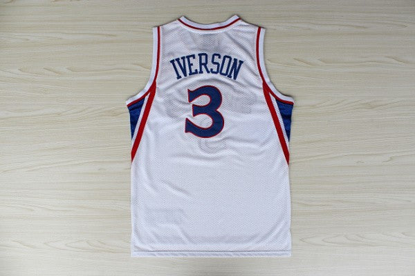 Men 3 Allen Iverson Jersey White Philadelphia 76ers Jersey Fanatics