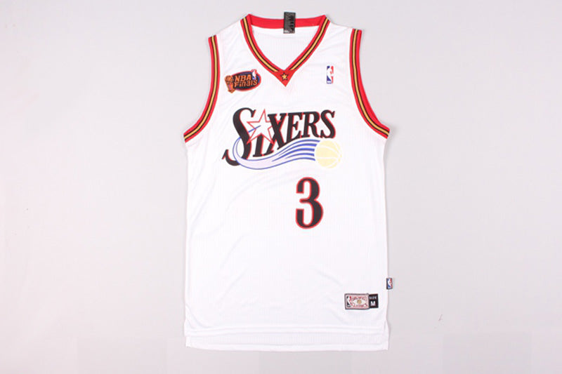 Men 3 Allen Iverson Jersey White Philadelphia 76ers Jersey Swingman