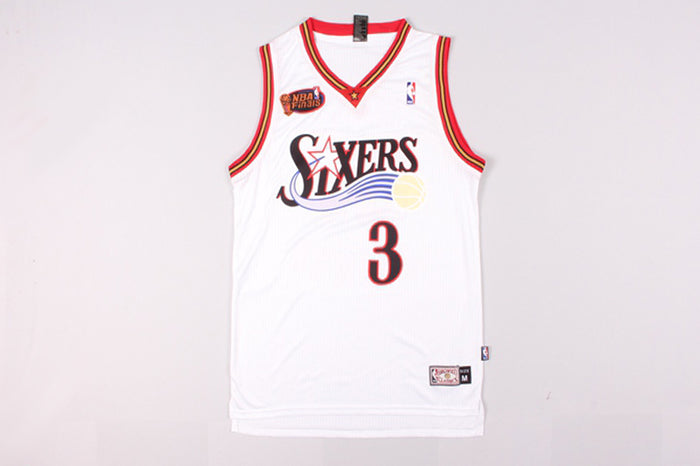 Men 3 Allen Iverson Jersey White Philadelphia 76ers Jersey Swingman